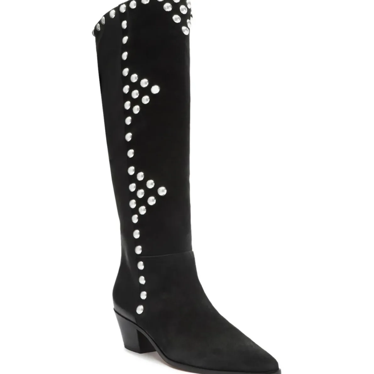 Bota Studded Suede Knee-High Boots