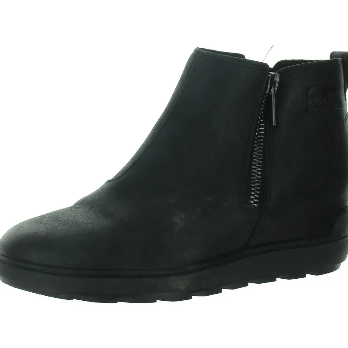 Evie ll Zip Leather Ankle Wedge Boots