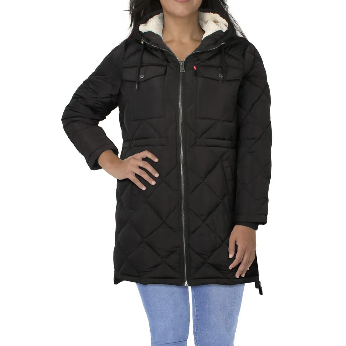 Plus Shearling Puffer Parka Coat