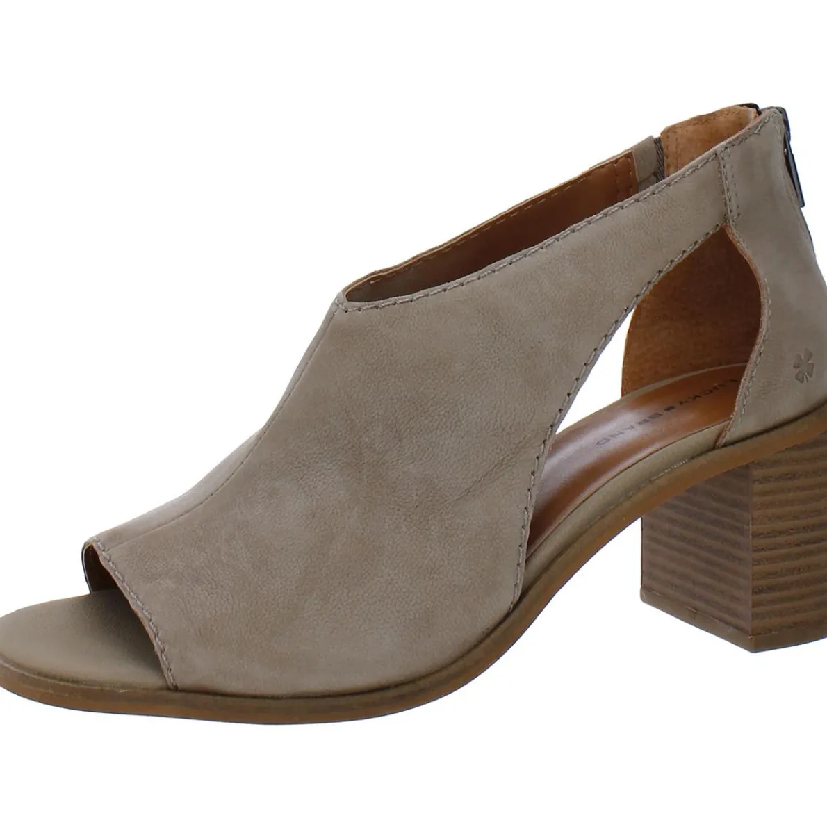 Saimy Leather Open Toe Heels