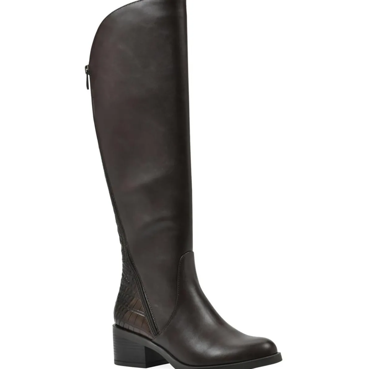 Cushaw Wide Calf Faux Leather Knee-High Boots