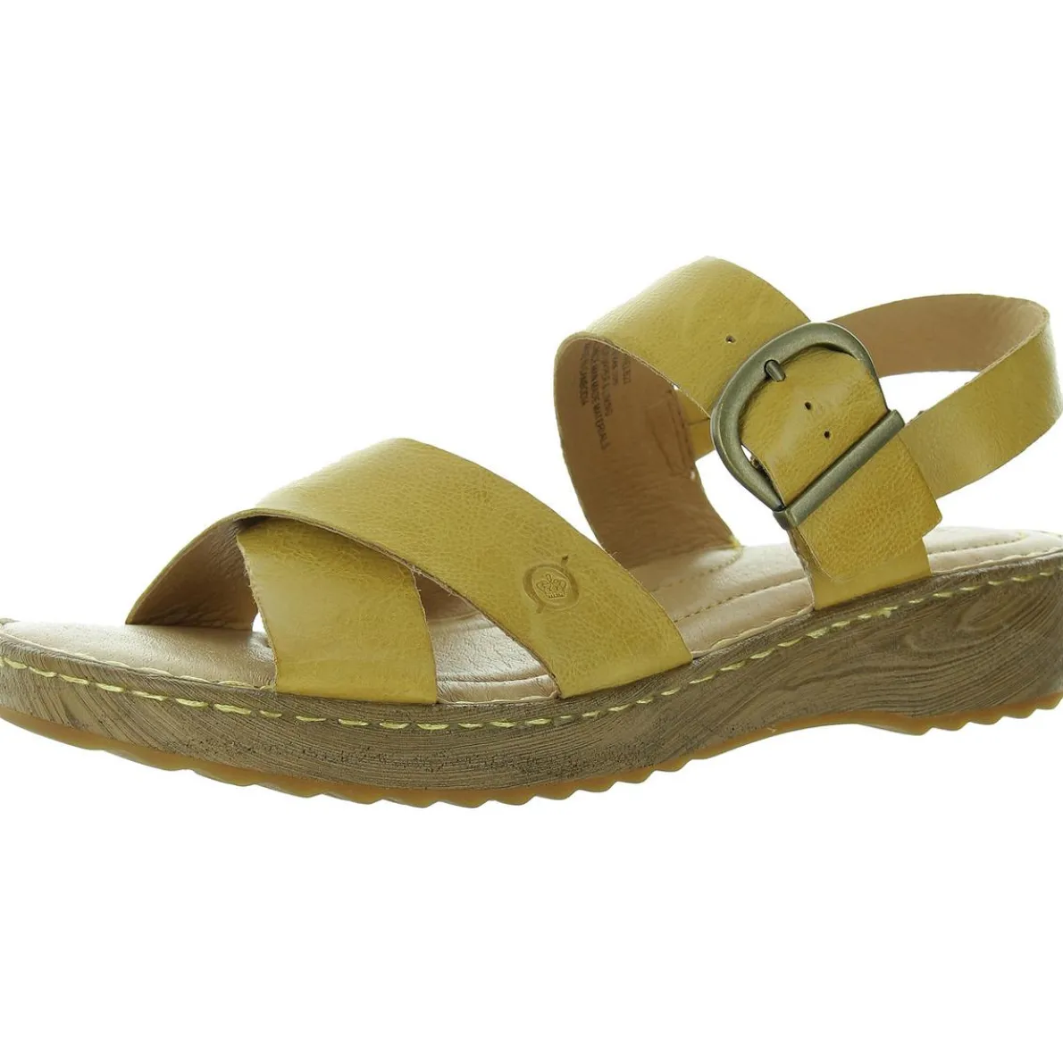 Buckle Leather Flatform Sandals