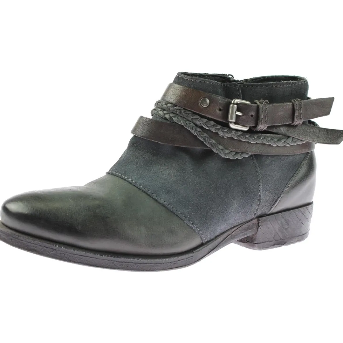 Danita Leather Belted Ankle Boots
