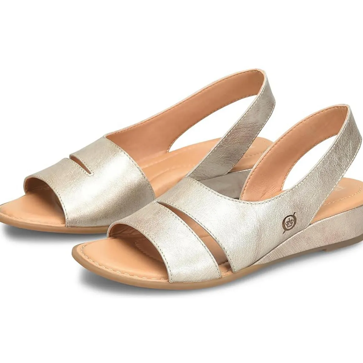 Crista Metallic Leather Slingback Sandals