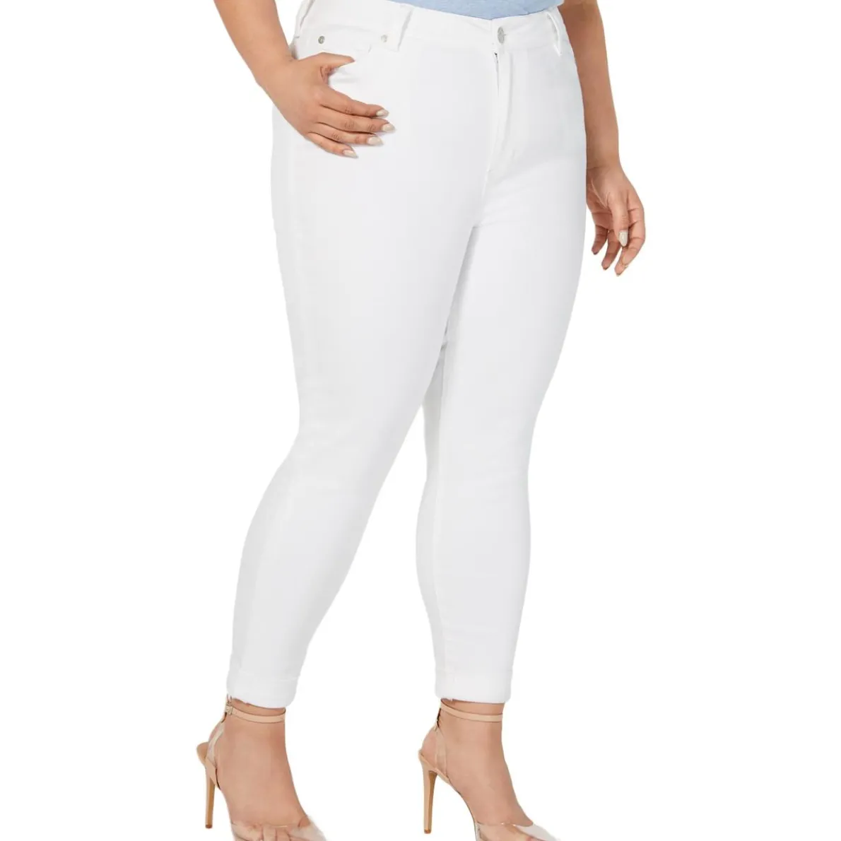 Plus High Rise Rolled Skinny Jeans