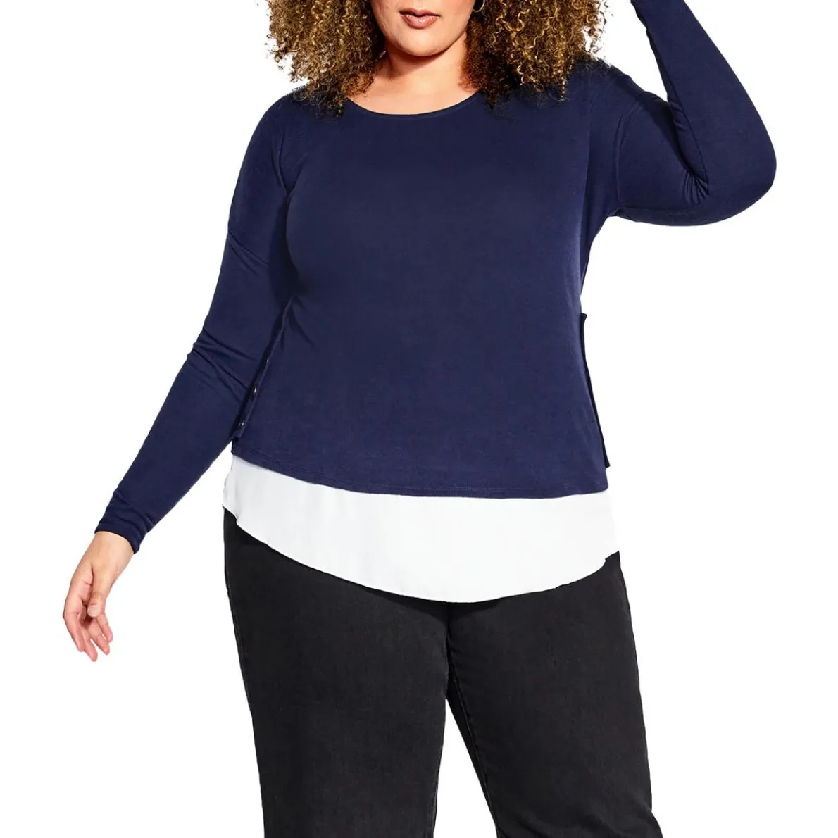 Plus Knit Long Sleeves Tunic Sweater