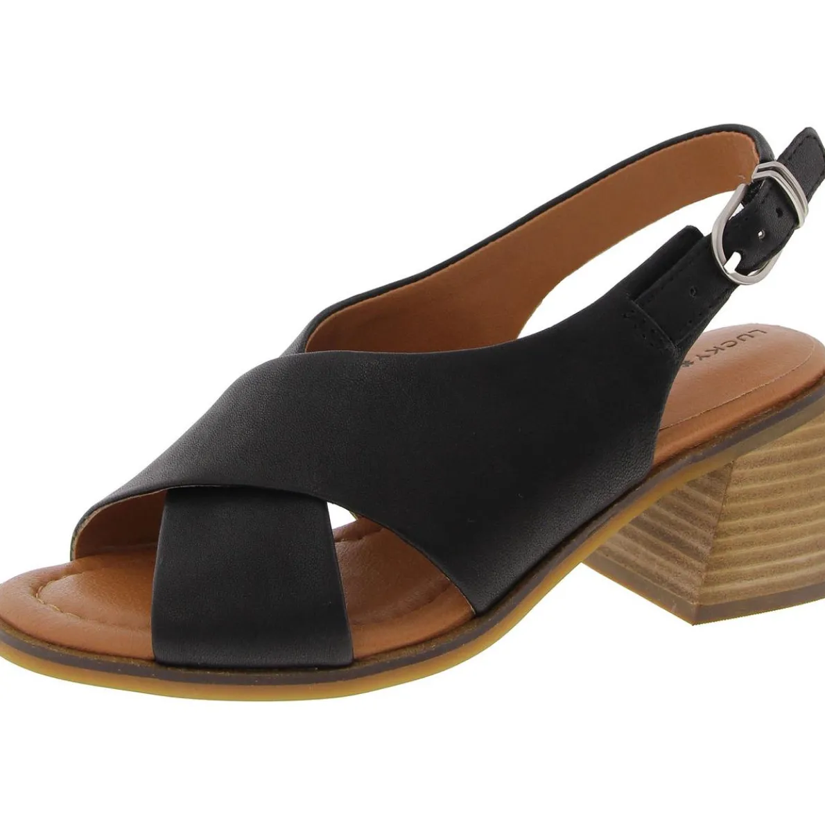 Rhidlee Leather Open Toe Block Heel