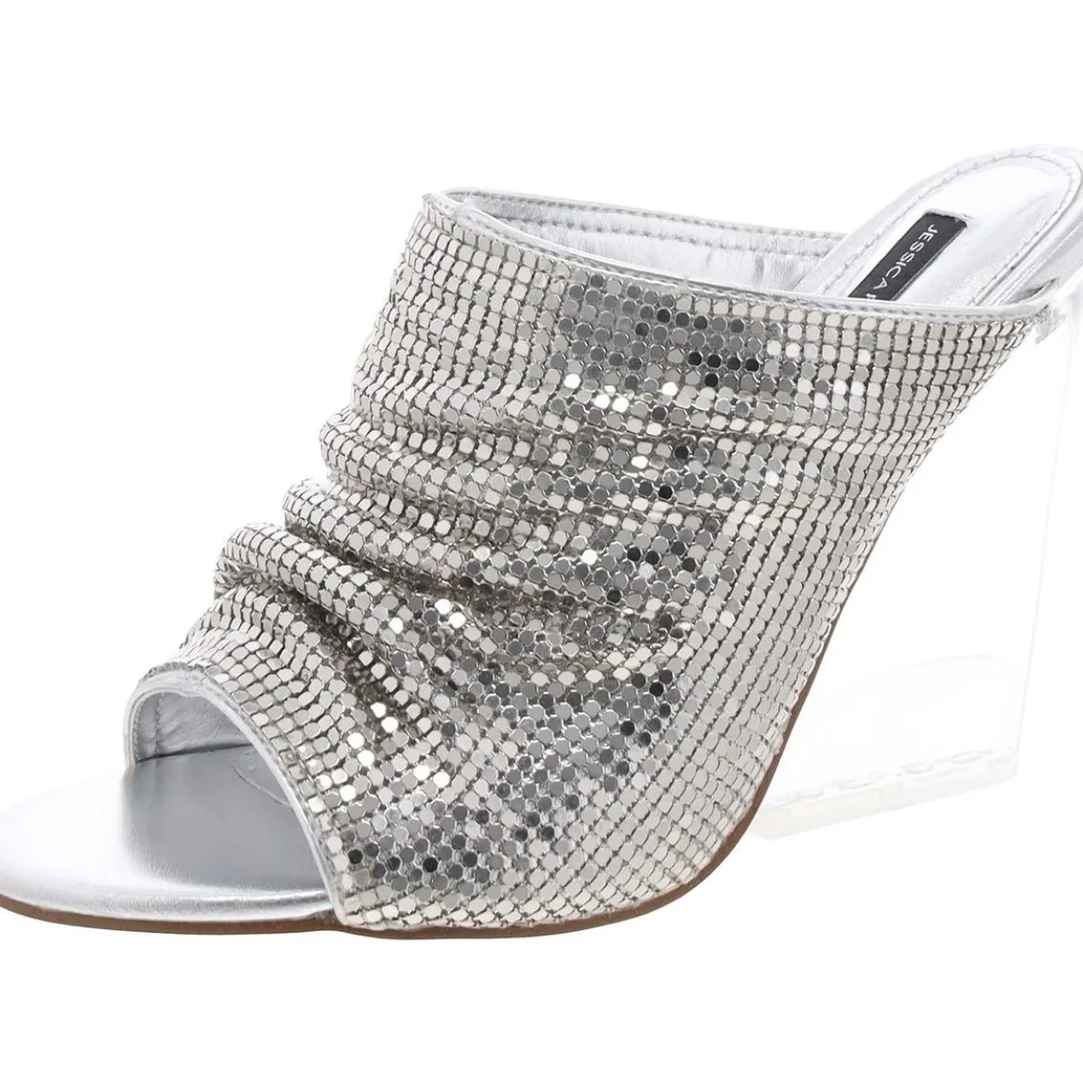Adrienne Metal Chainmail Wedge Sandals