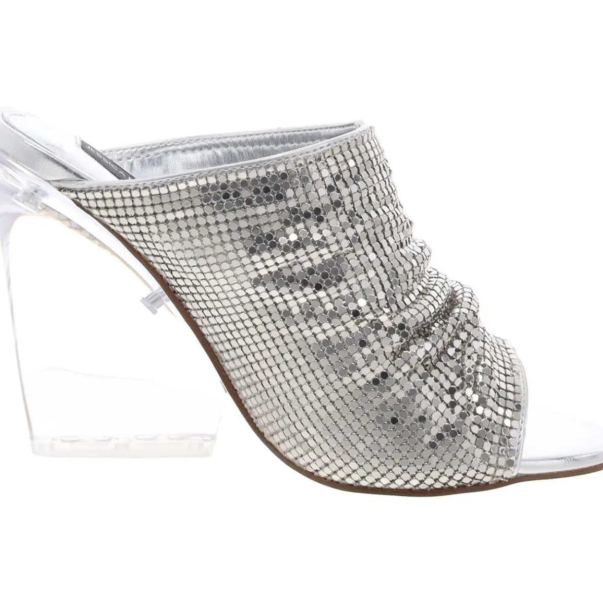 Adrienne Metal Chainmail Wedge Sandals