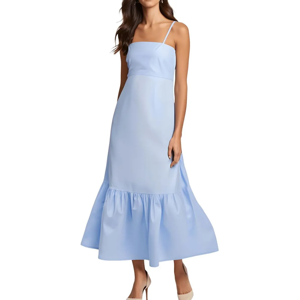 Tiered Cotton Midi Dress