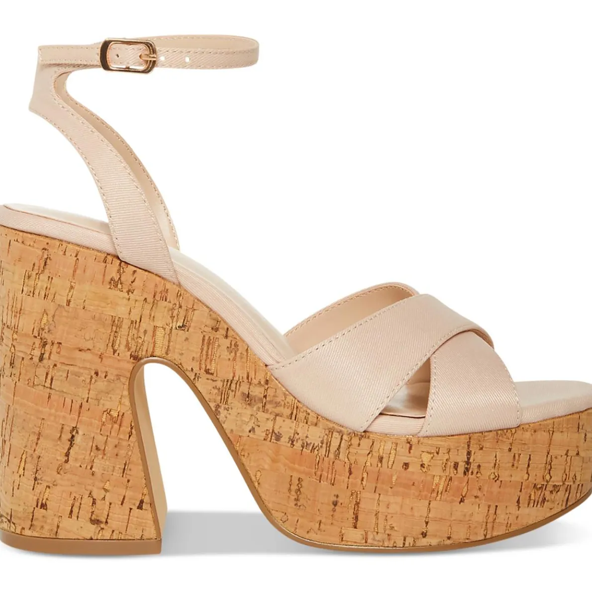 RIIO Canvas Ankle Strap Block Heel