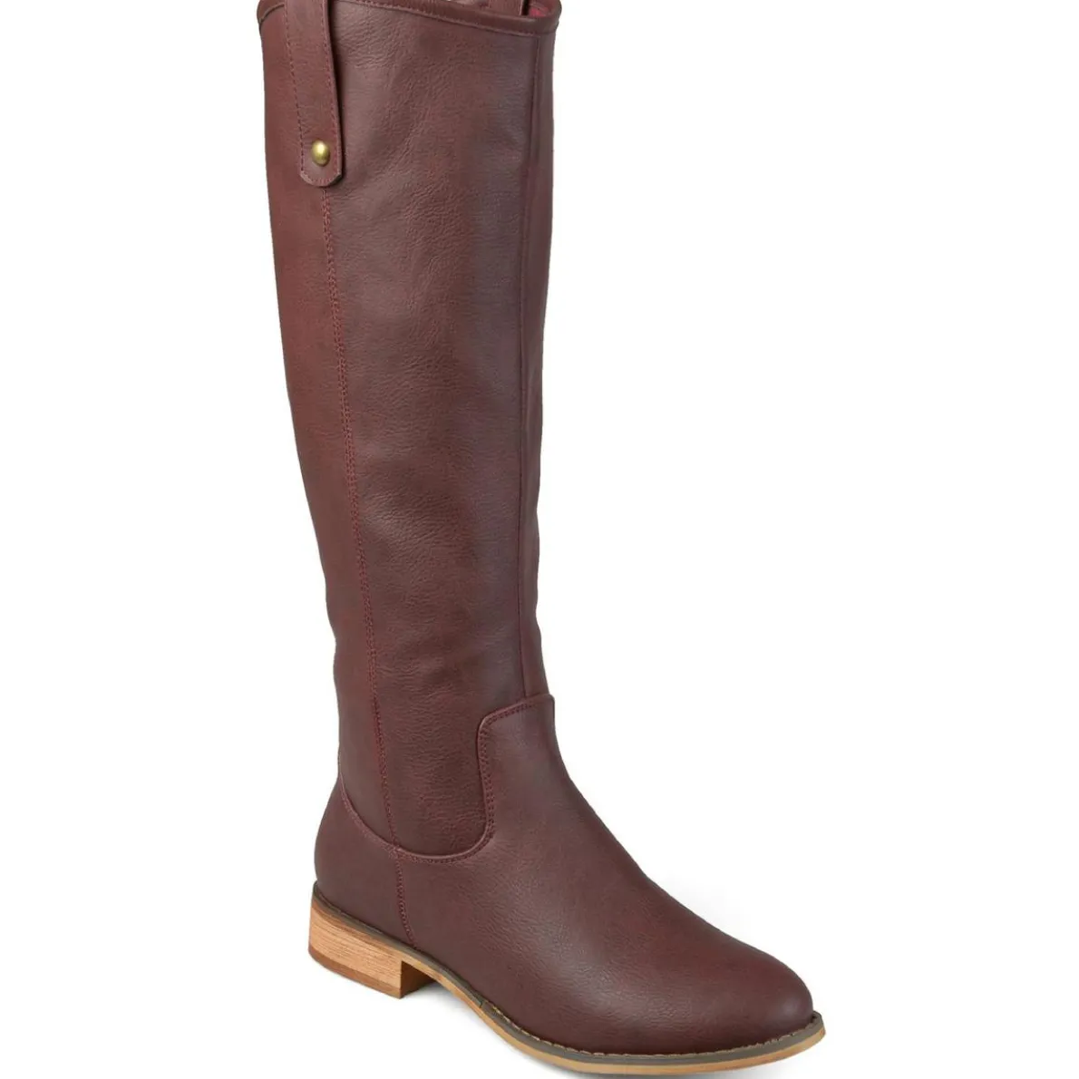 Taven Faux Leather Block Heel Knee-High Boots