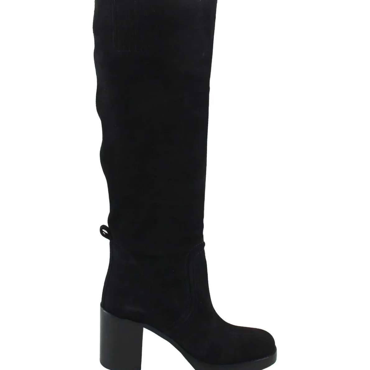 BHFO Block Heel Leather Knee-High Boots