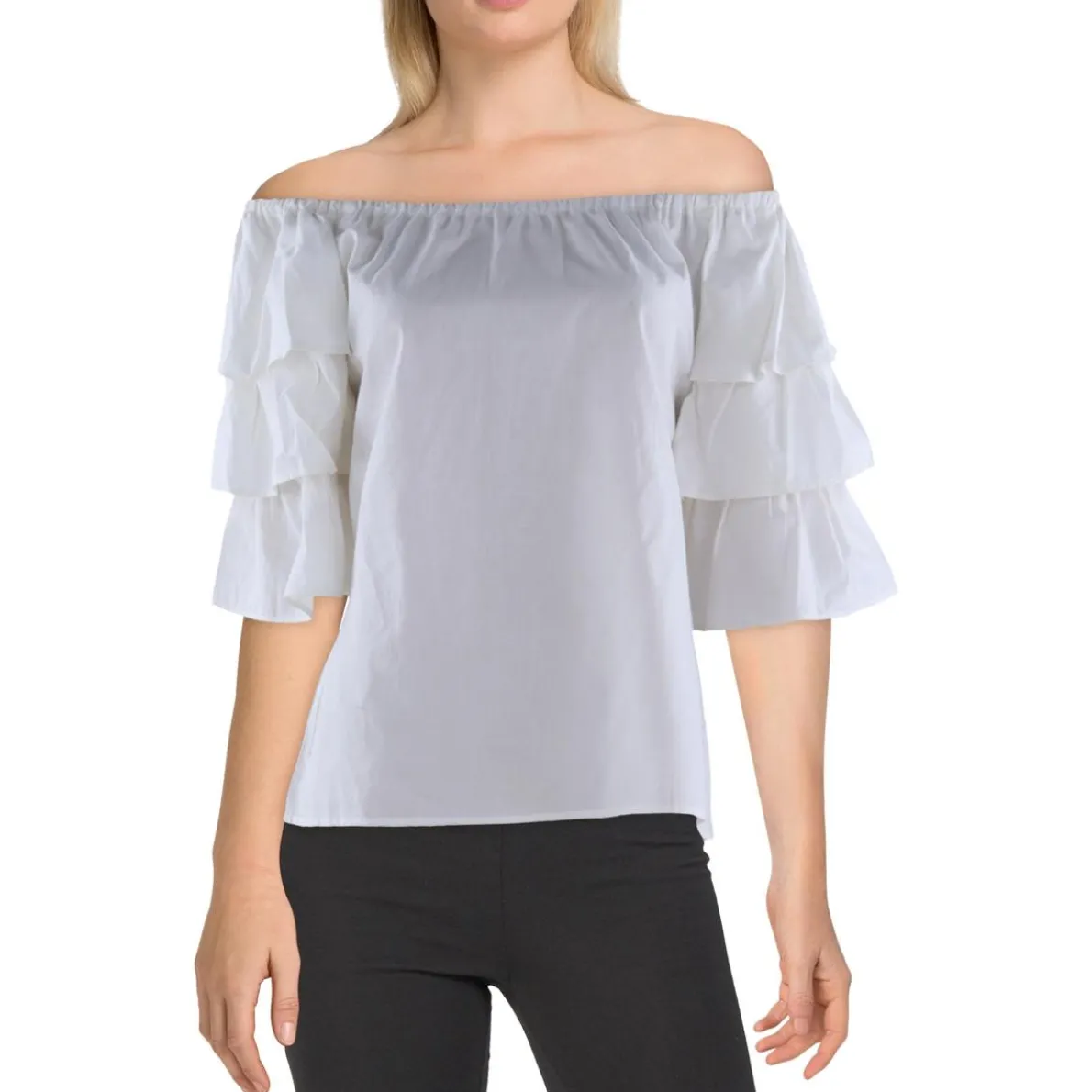 Ruffled Flare Sleeves Pullover Top