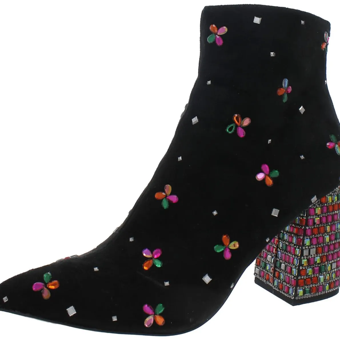 Joise Faux Suede Embellished Ankle Boots