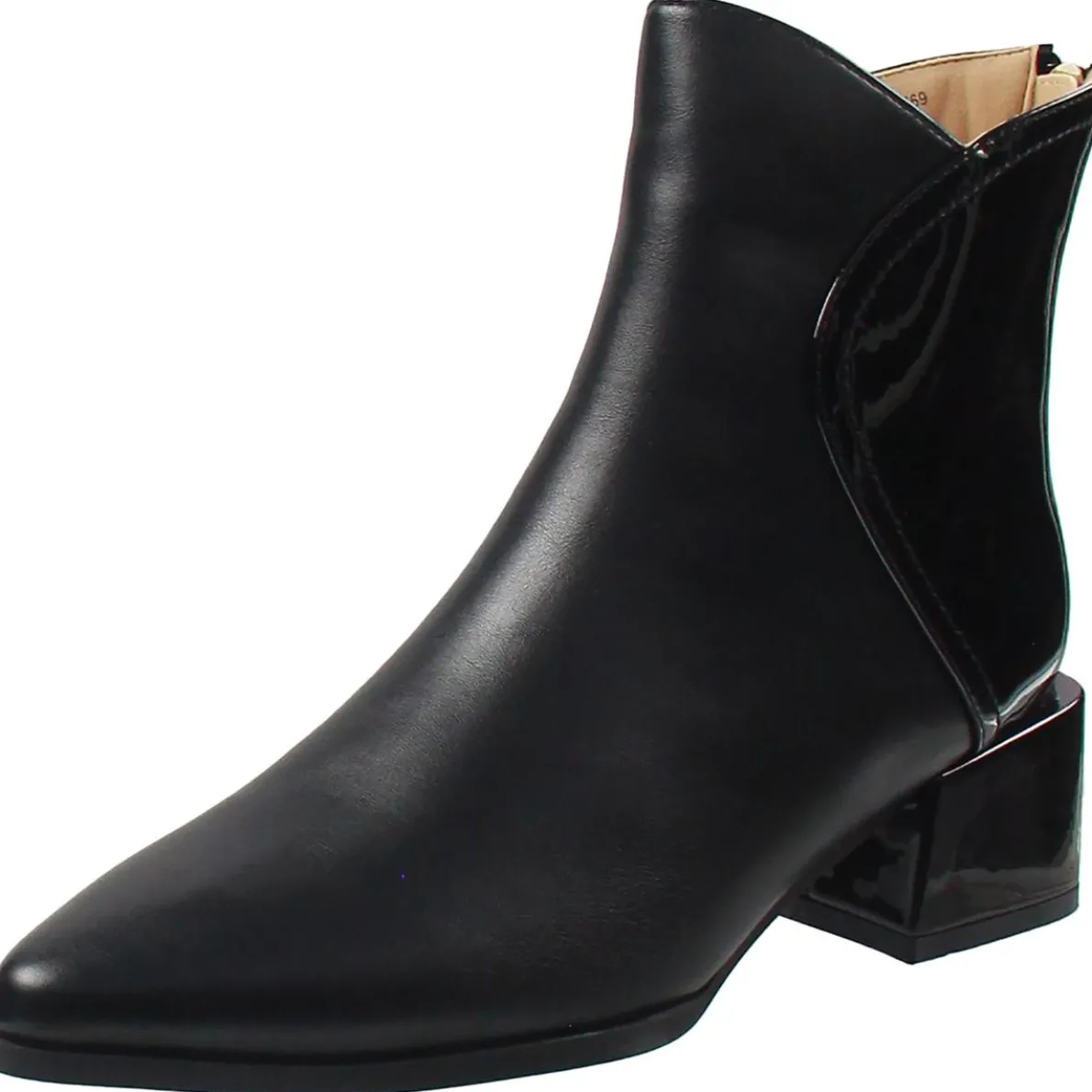 Zipper Faux Leather Booties