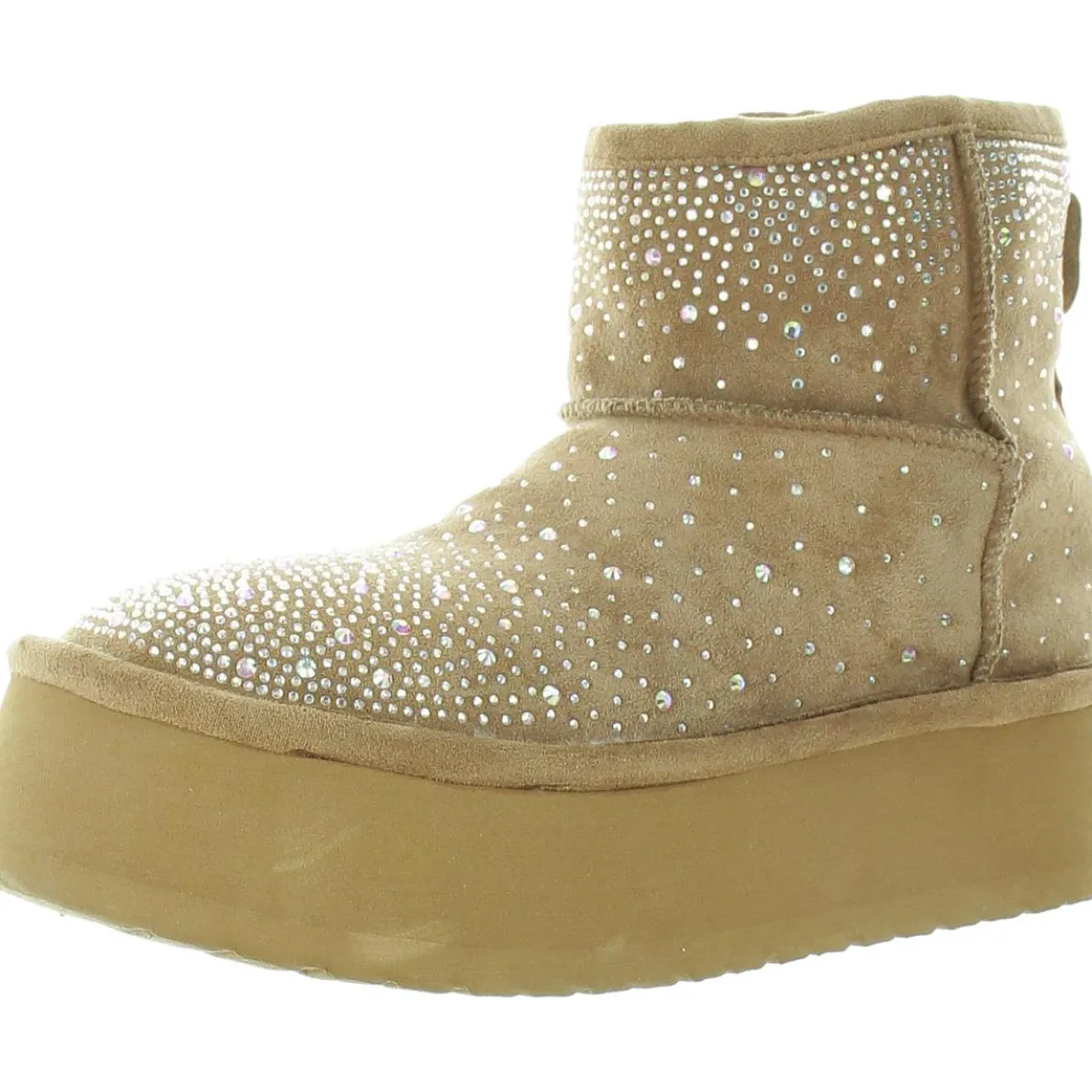 Ease-HR Faux Fur Flatform Ankle Boots