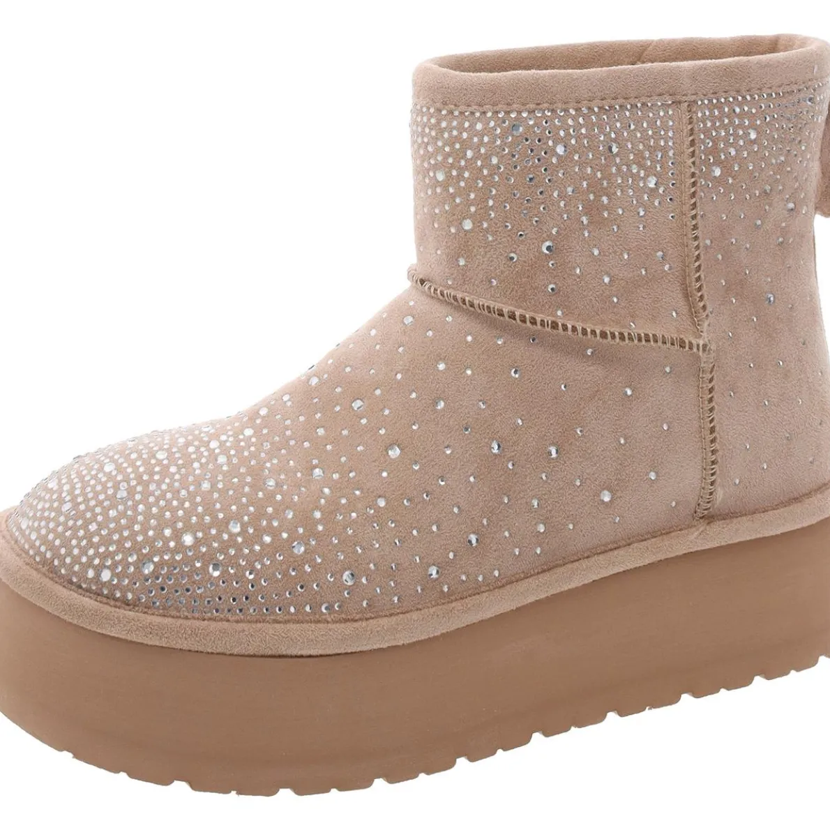 Ease-HR Faux Fur Flatform Ankle Boots