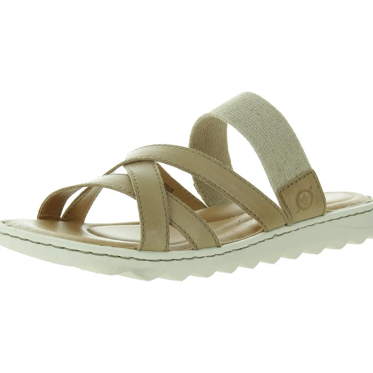 Stretch Leather Slide Sandals