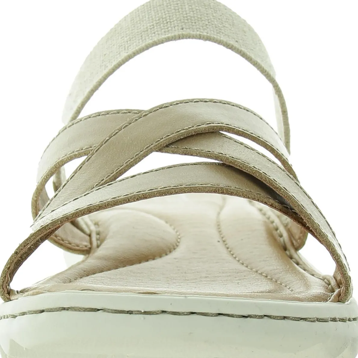 Stretch Leather Slide Sandals