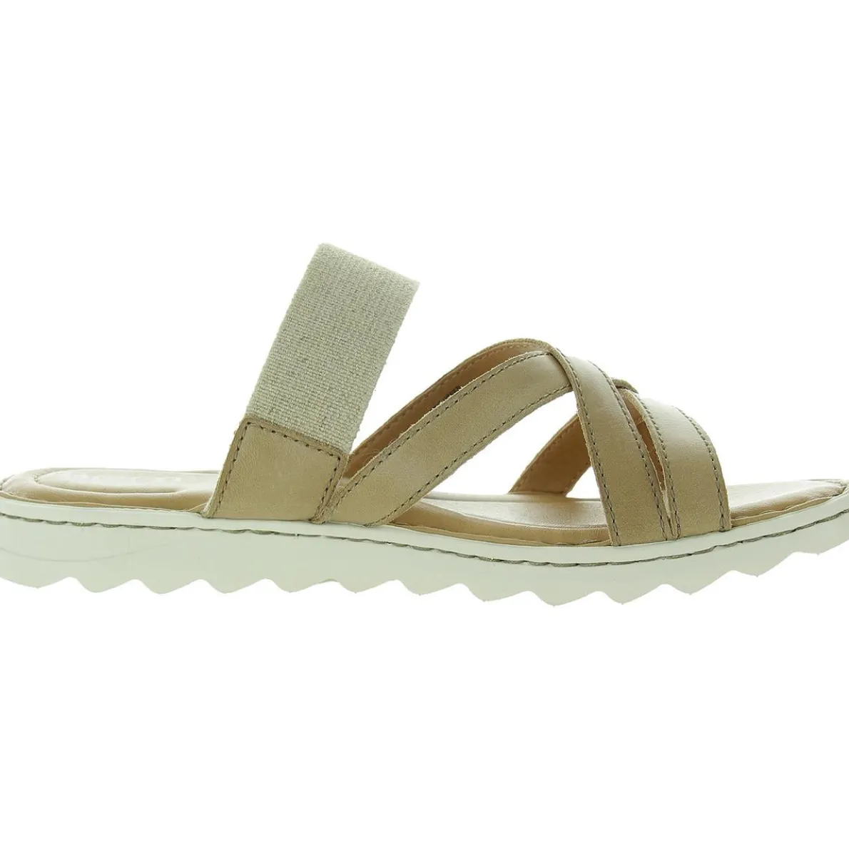 Stretch Leather Slide Sandals