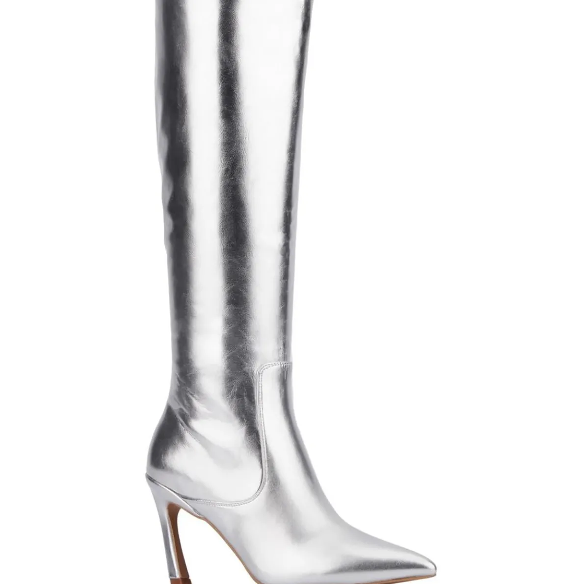 Zipper Faux Leather Knee-High Boots