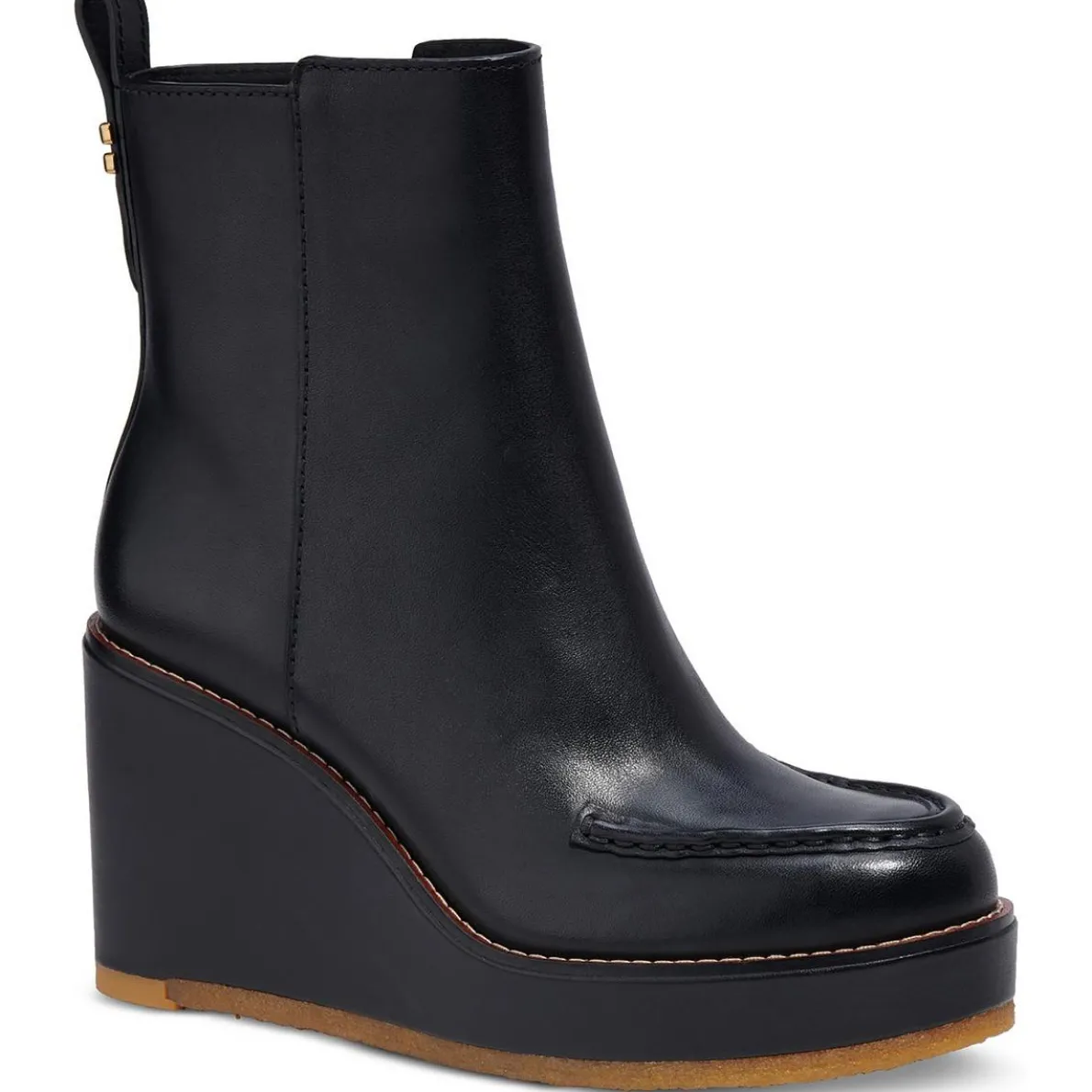 Brady Faux Leather Zipper Wedge Boots