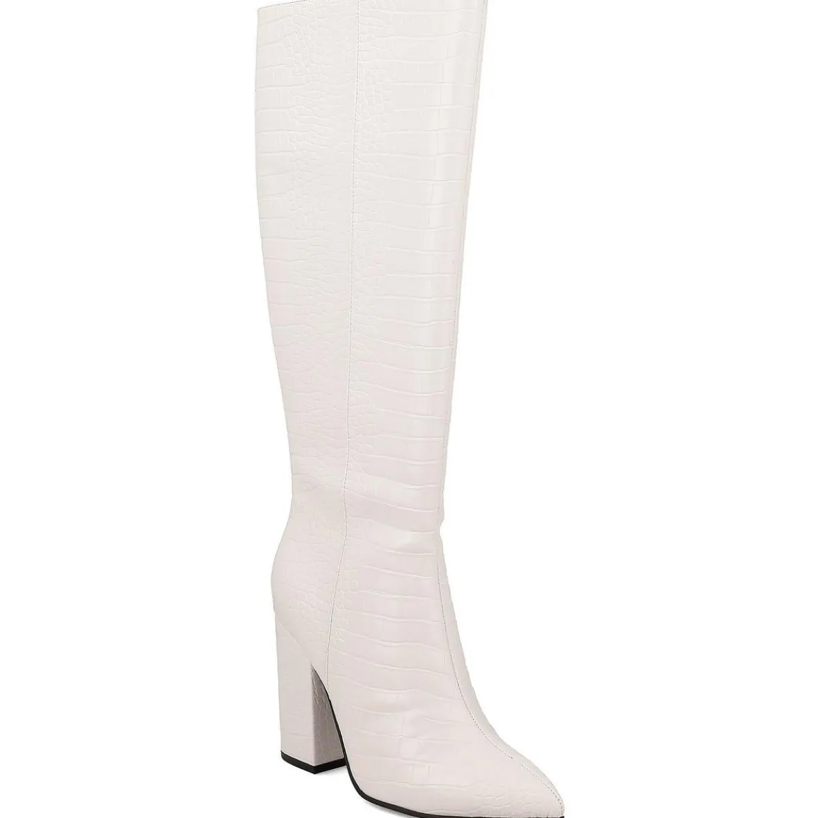 Landra Block Heel Faux Leather Knee-High Boots