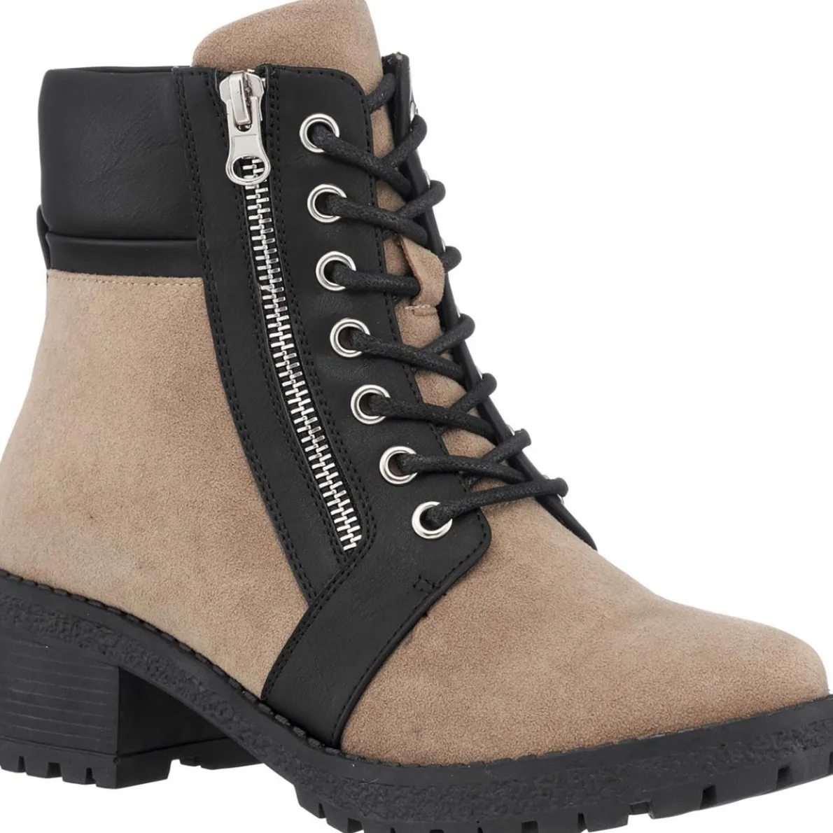 Taylor Ankle Zipper Combat & Lace-up Boots