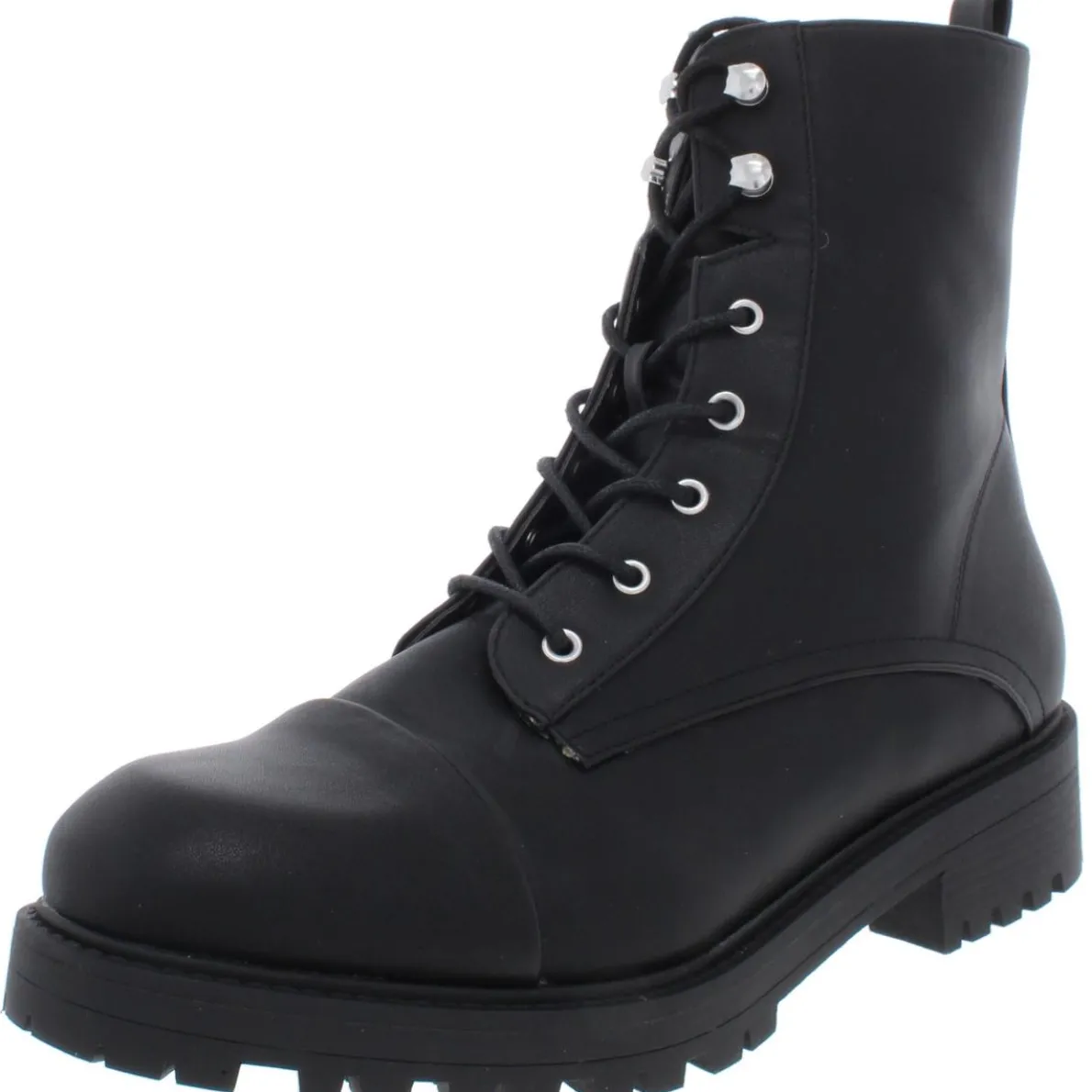 Elmhurst Faux Leather Lug Soul Combat Boots