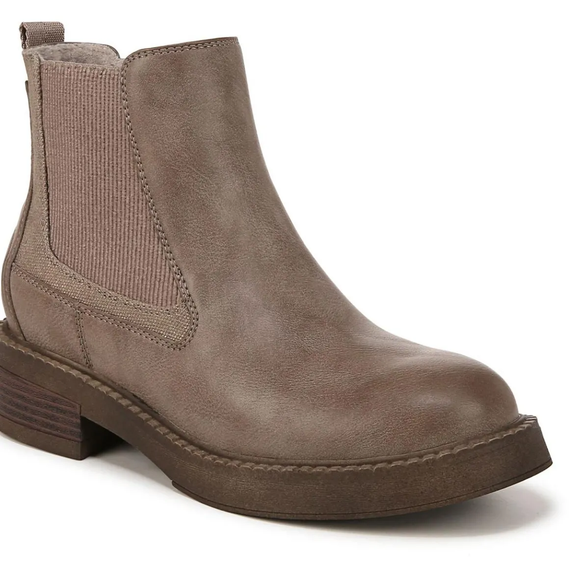 Stretch Faux Leather Ankle Boots