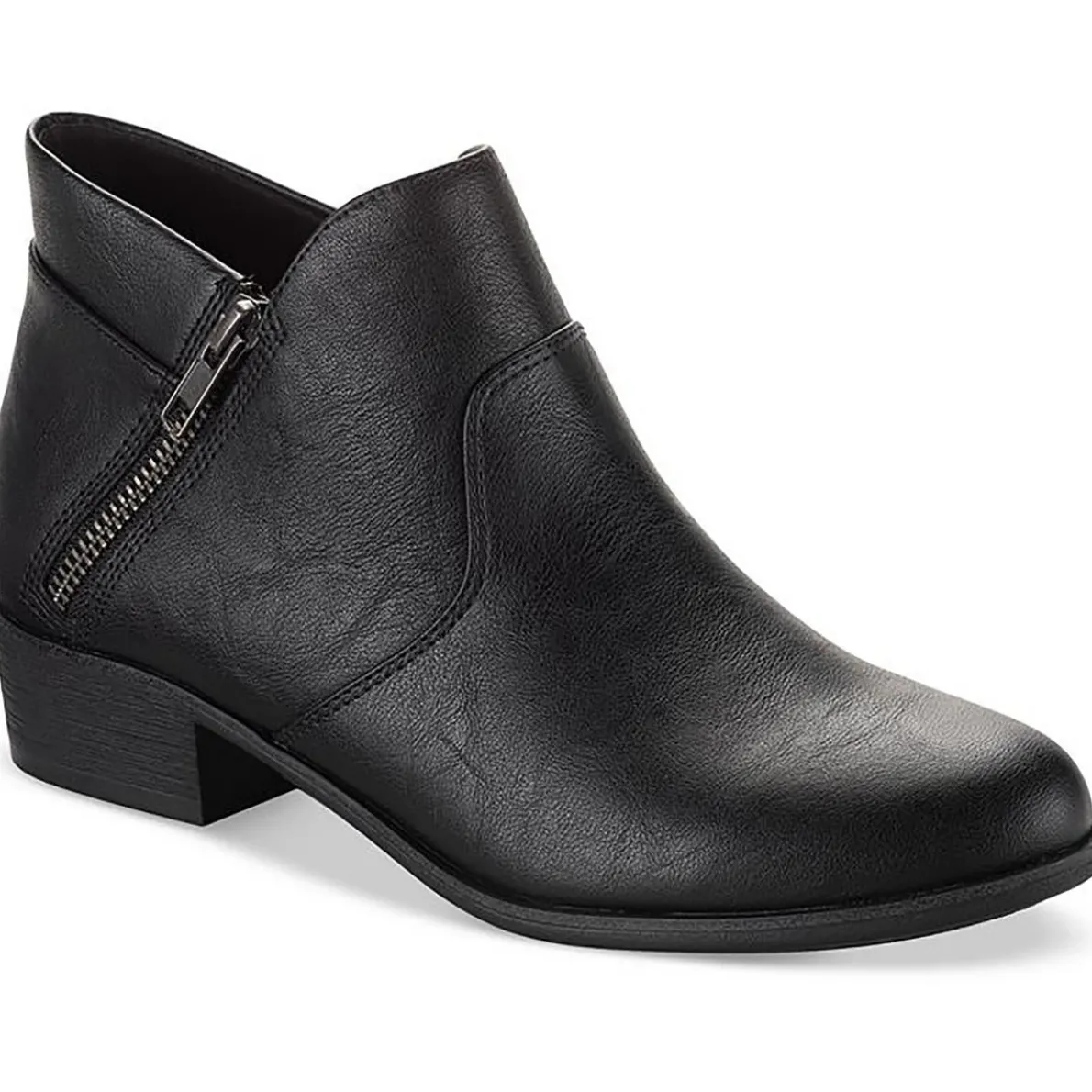 Adelinee Faux Leather Block Heel Ankle Boots