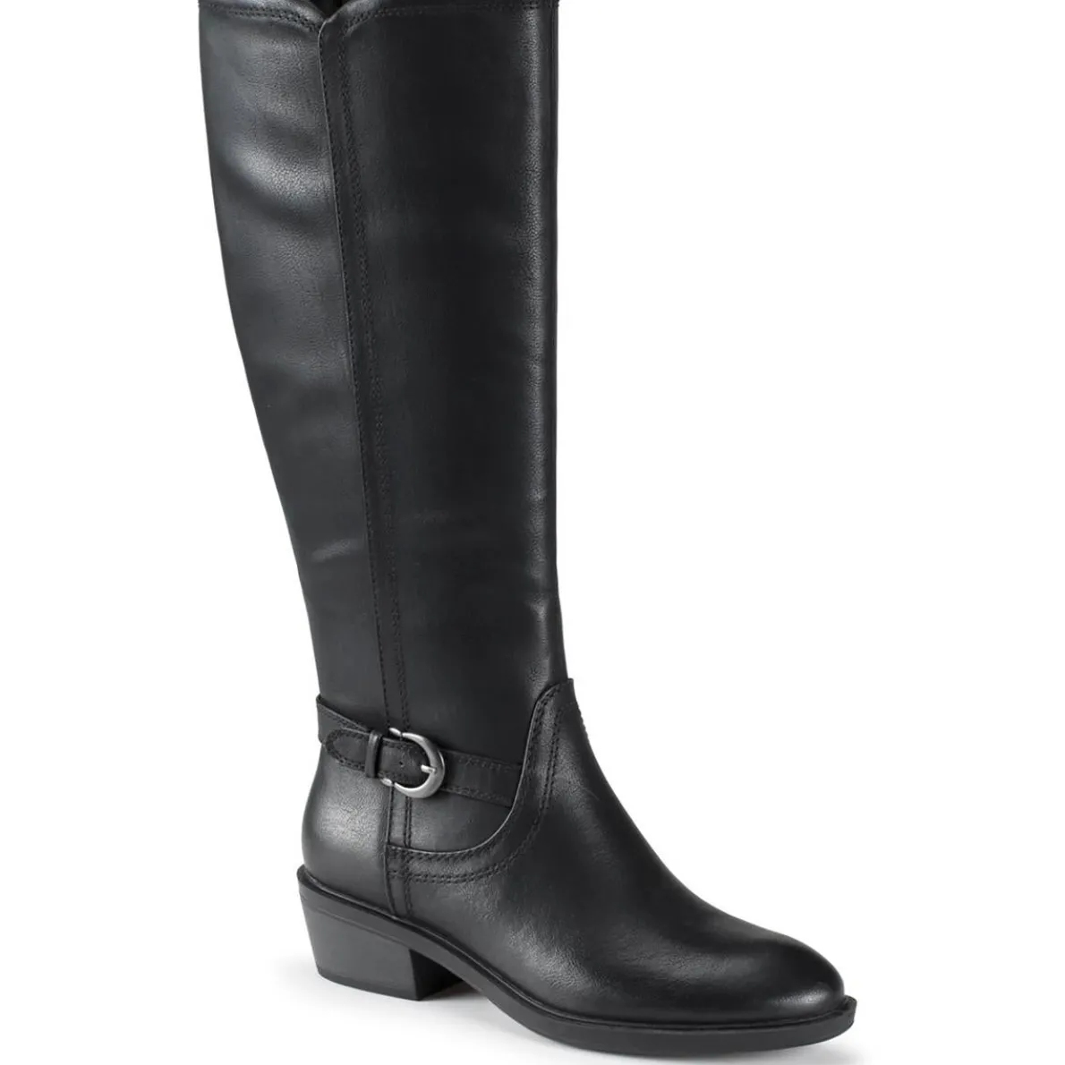 NENA Buckle Leather Knee-High Boots