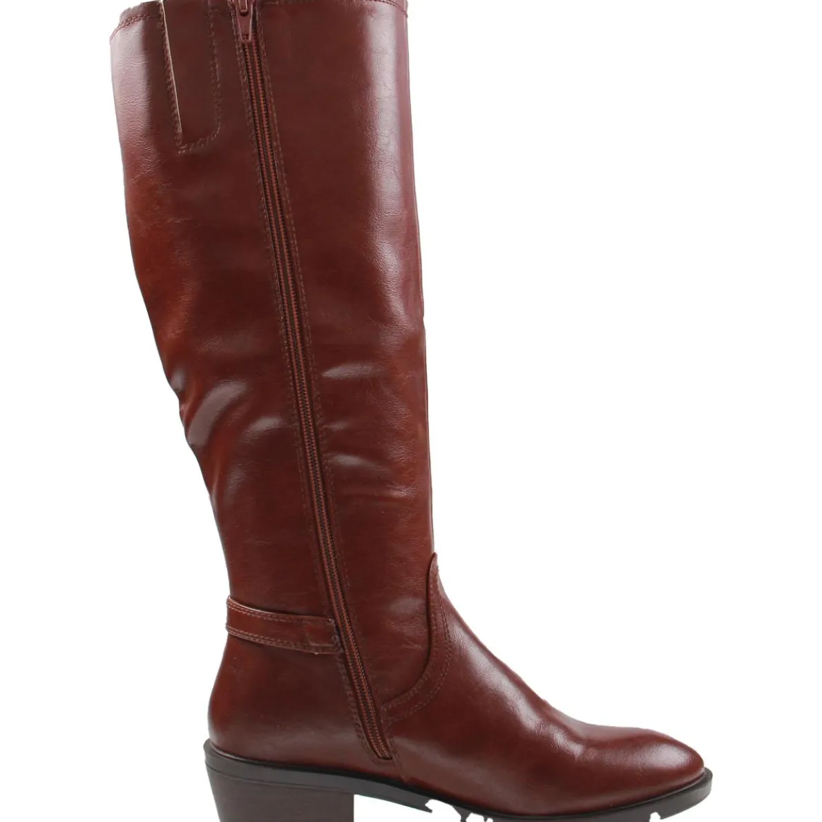 NENA Buckle Leather Knee-High Boots