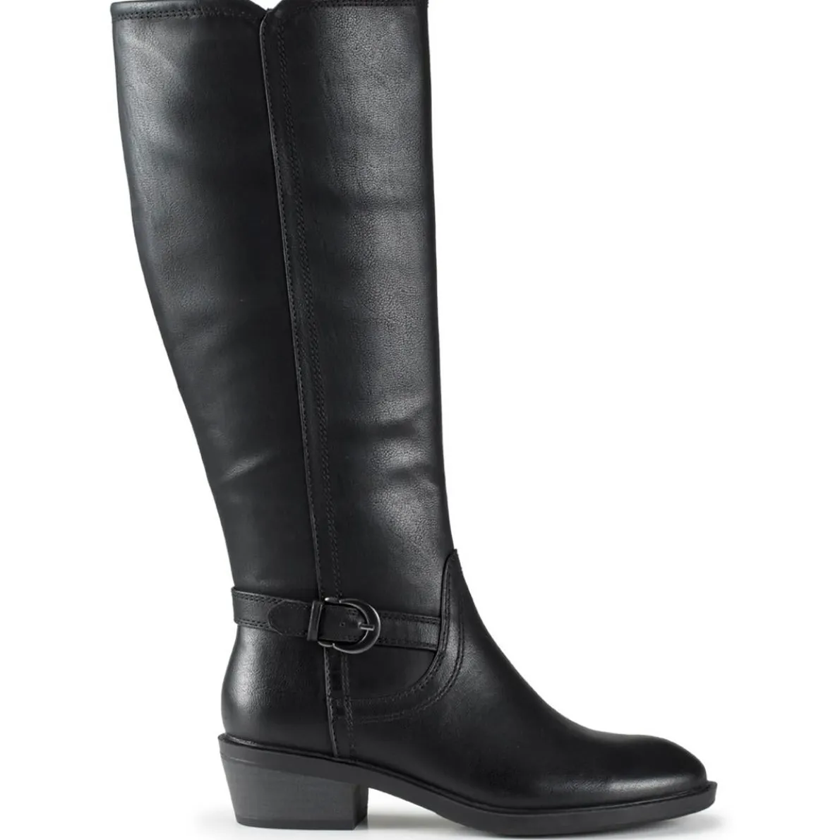 NENA Buckle Leather Knee-High Boots