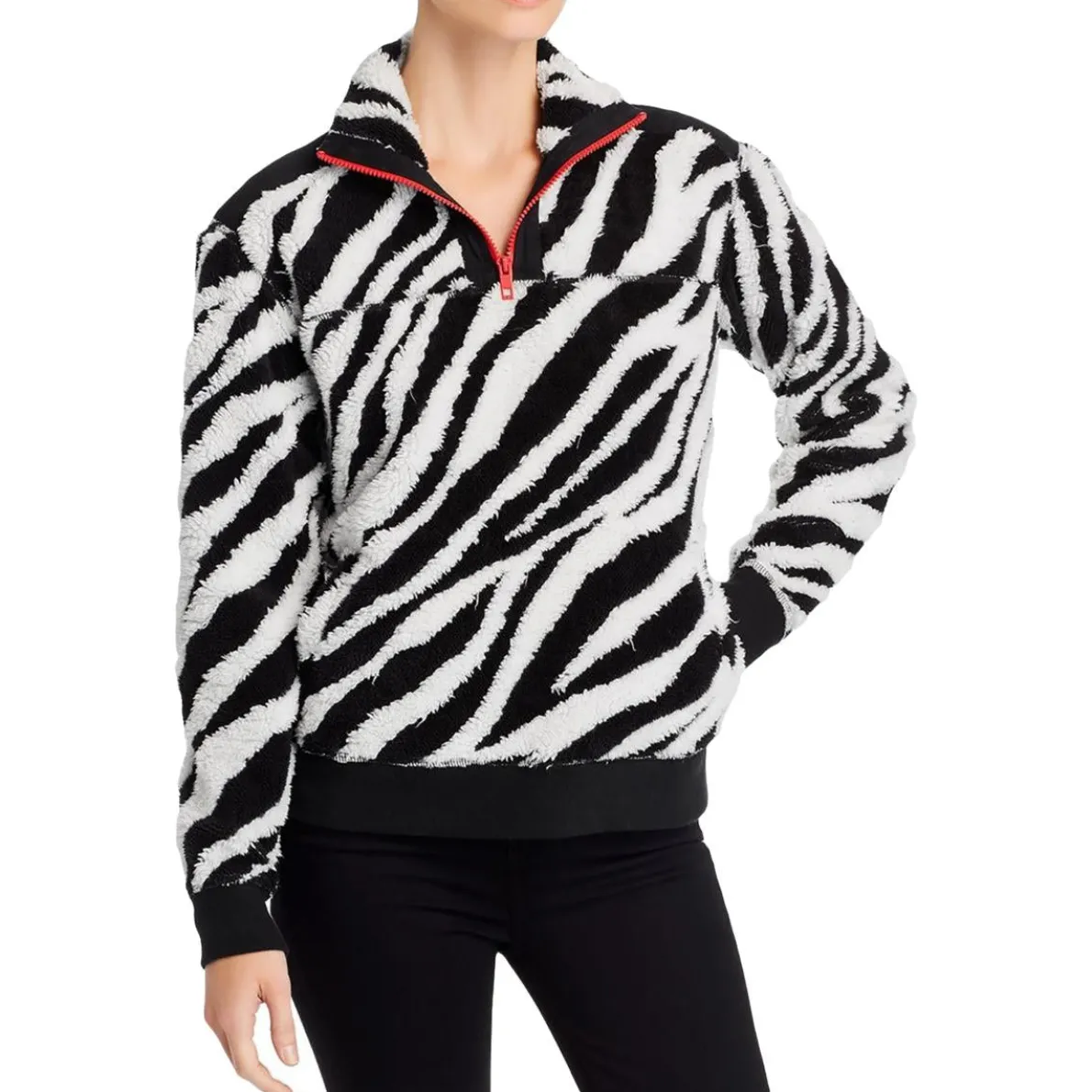 Faux Fur Zebra Pullover Sweater