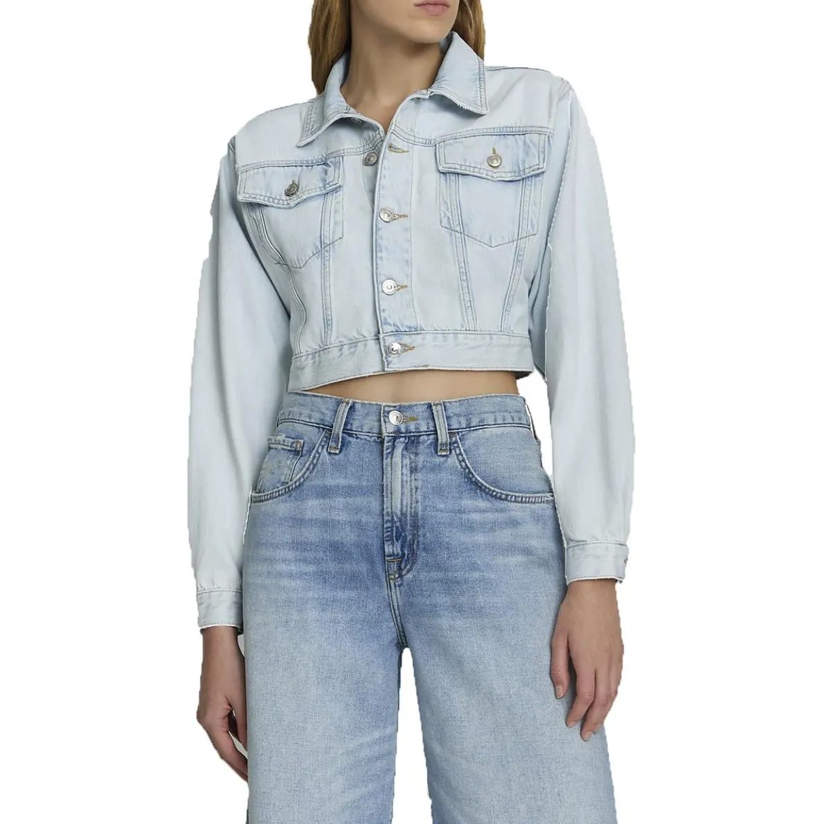 Crop Denim Trucker Jacket