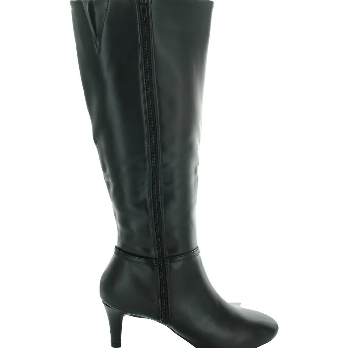 Hanlee Zipper Faux Leather Knee-High Boots