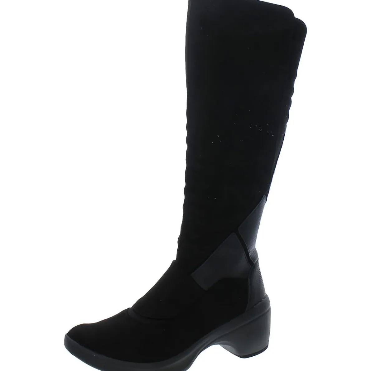 Whish List Faux Suede Block Heel Knee-High Boots