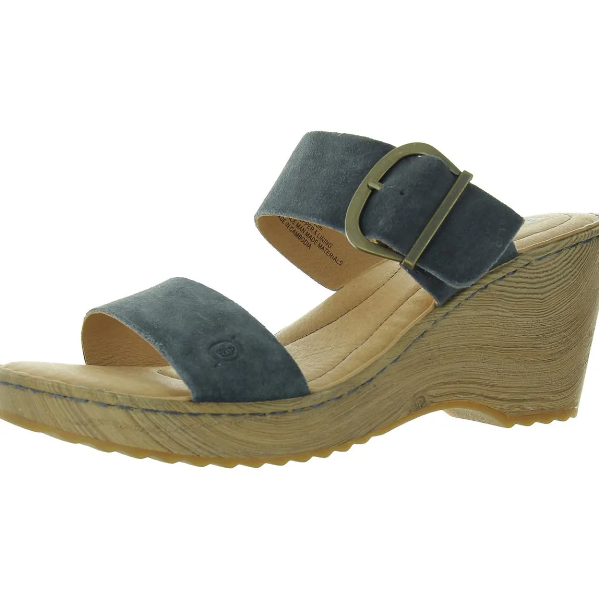 Buckle Leather Wedge Sandals
