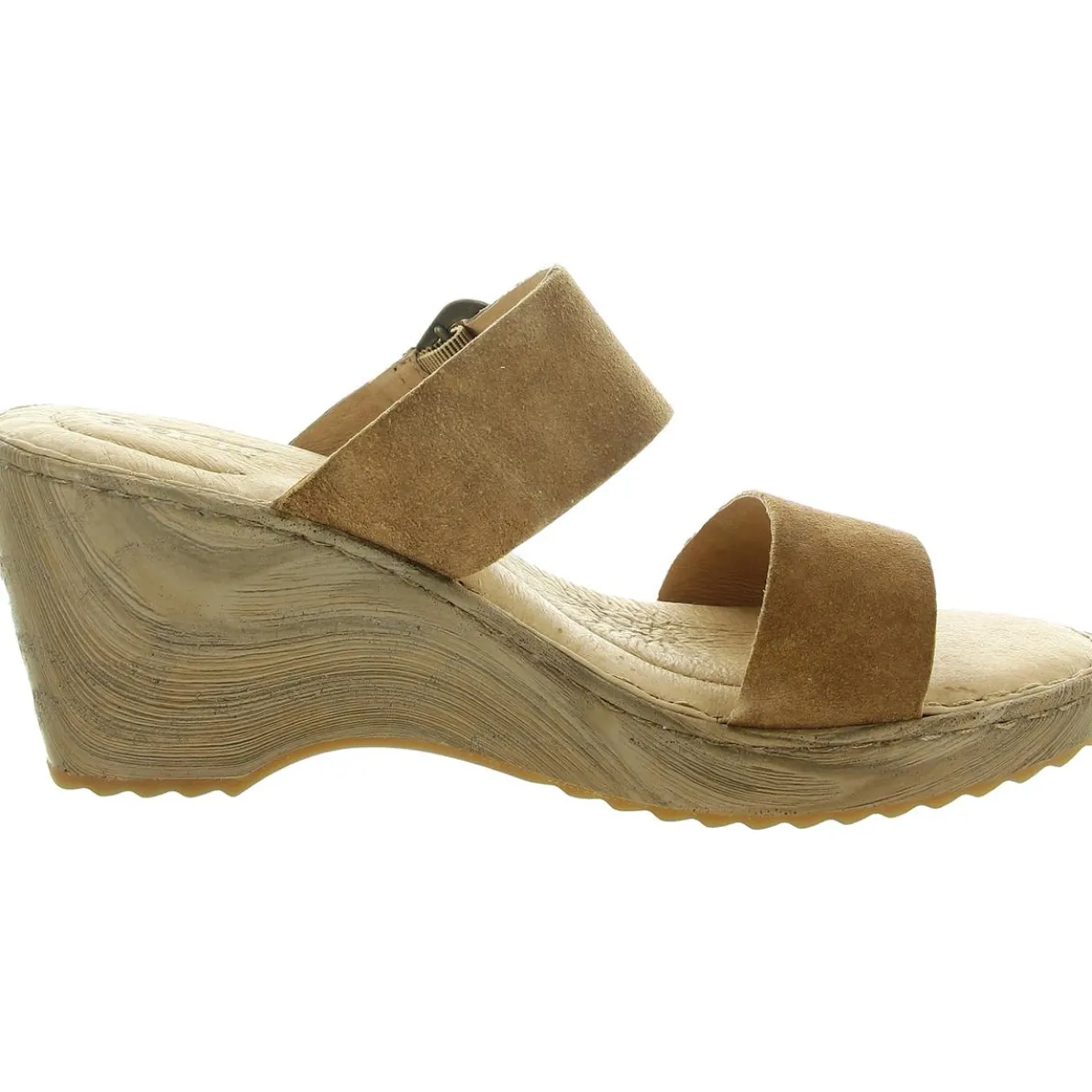 Buckle Leather Wedge Sandals