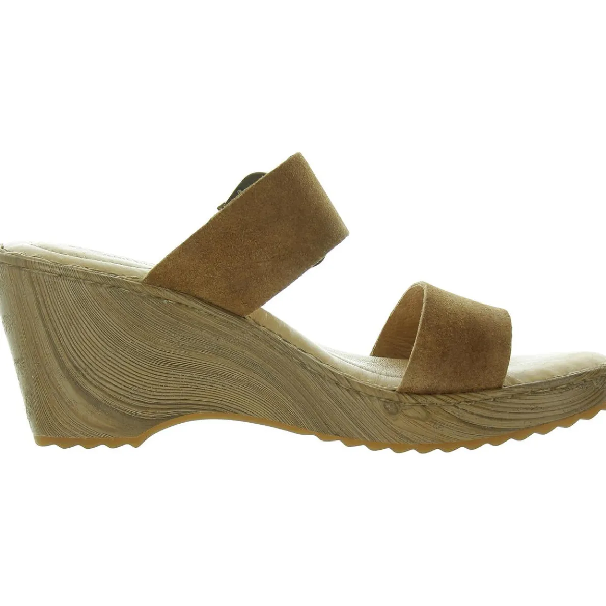 Buckle Leather Wedge Sandals