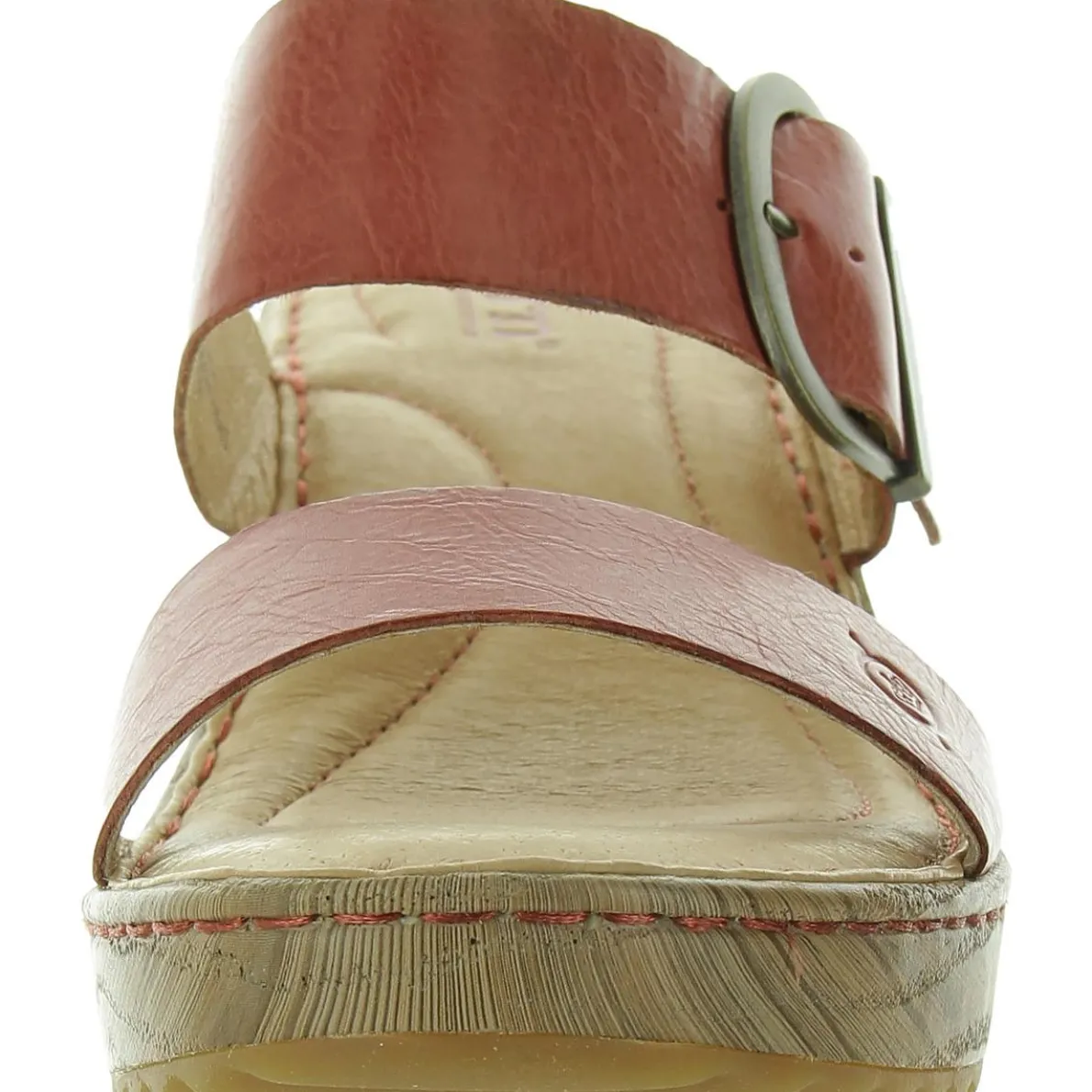 Buckle Leather Wedge Sandals