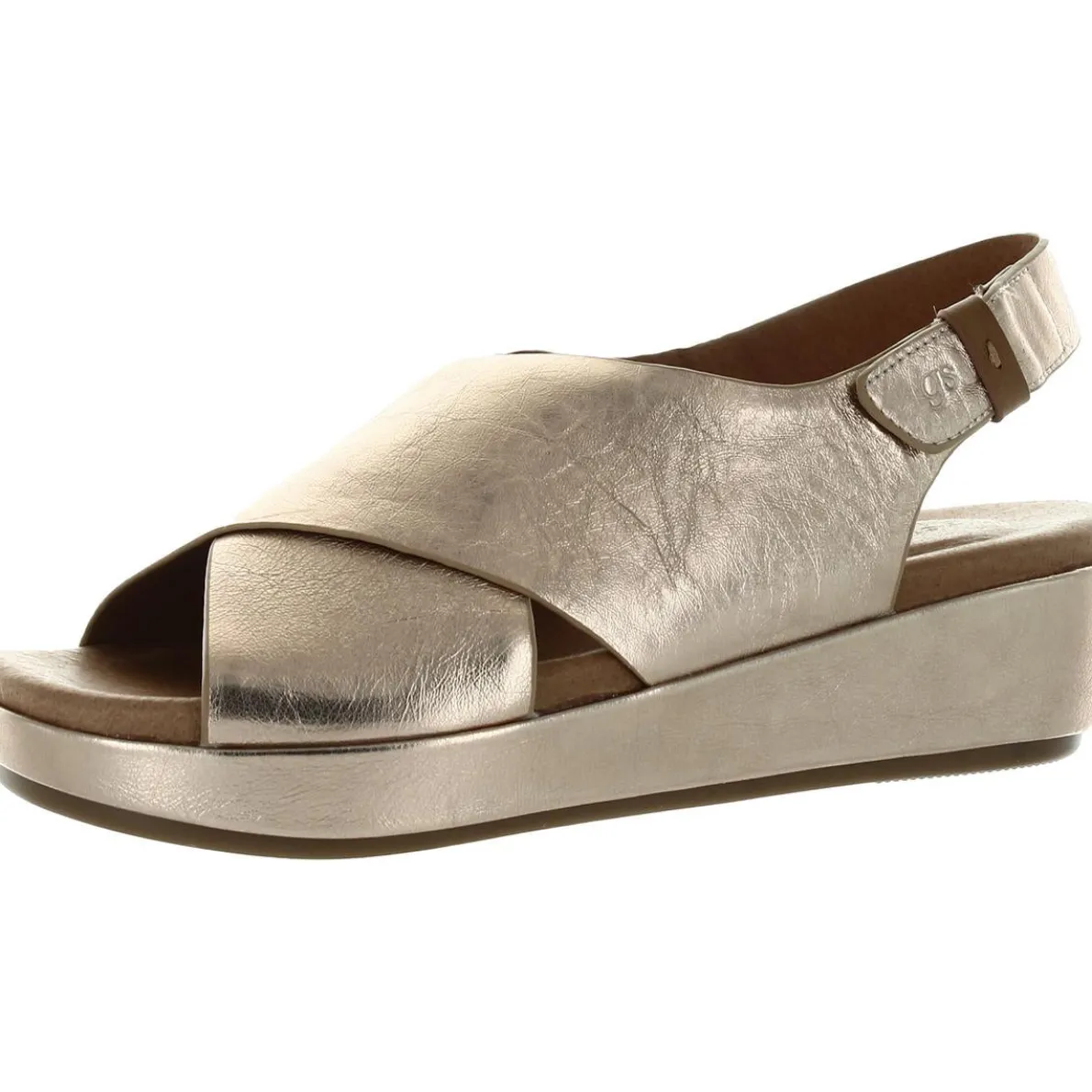 LORI X-BAND Leather Open Toe Wedge Sandals