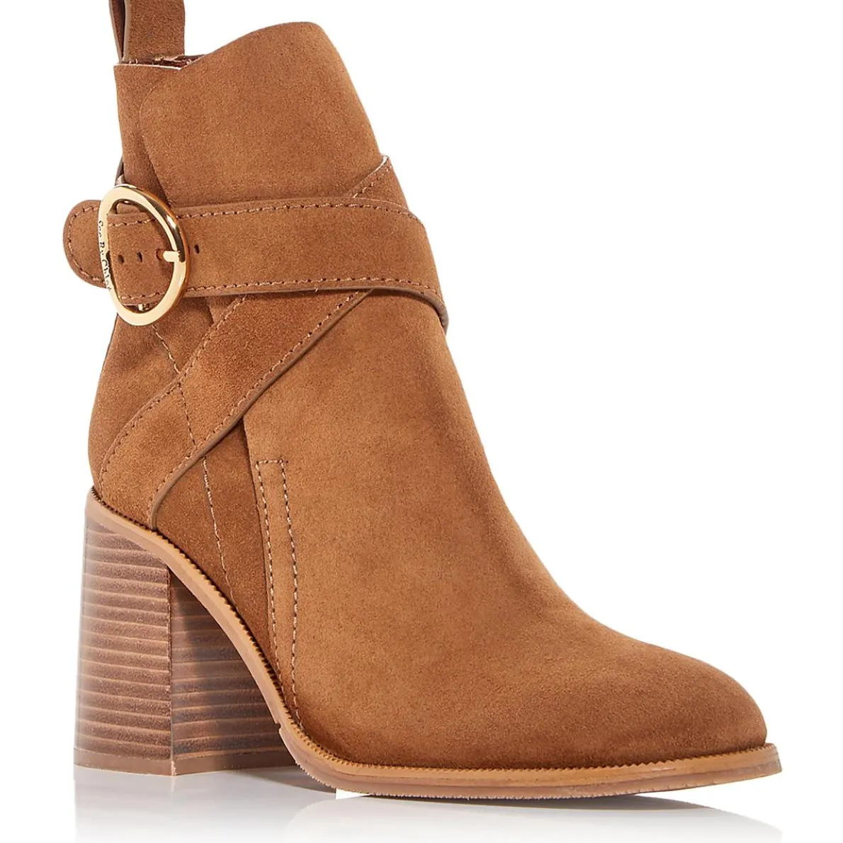 Suede Buckle Booties