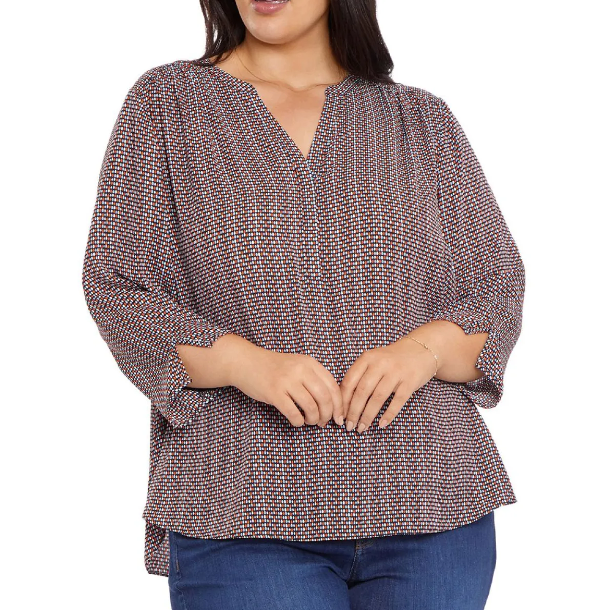 Perfect Polka Dot V Neck Blouse