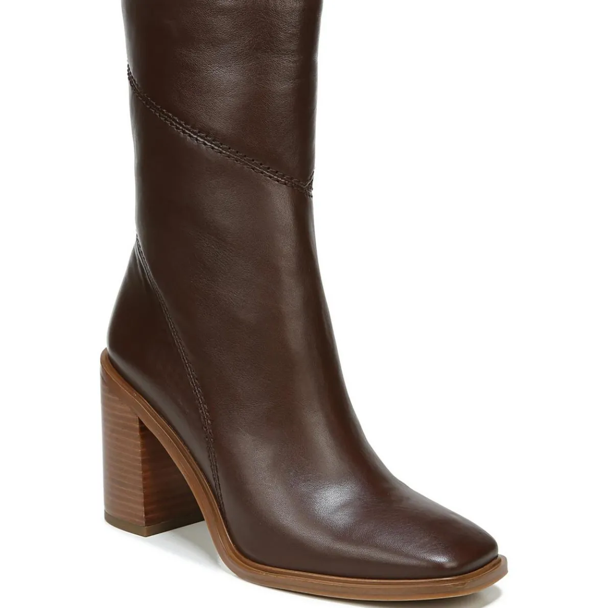 LSTEVIEWC Block Heel Leather Chelsea Boots