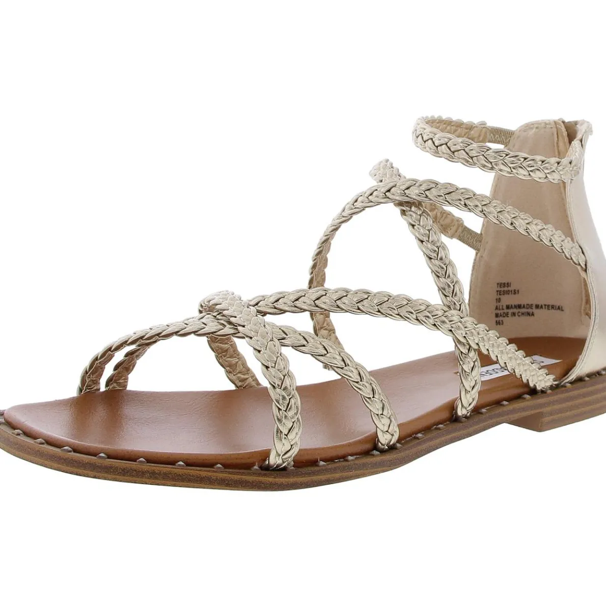 TESSI Braided Faux Leather Strappy Sandals