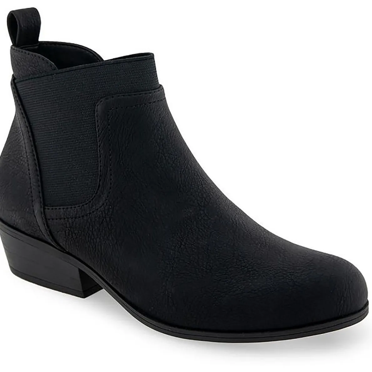 Mixed Media Faux Leather Ankle Boots