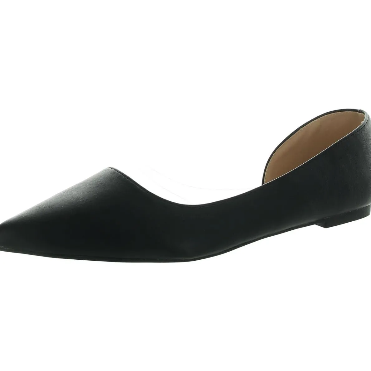 Solid Faux Leather D'Orsay